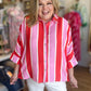 Cabana Carnival Curvy Stripe Button Up Top