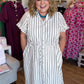 Cabana Crush Plus-Size Cream Striped Midi Dress