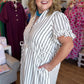 Cabana Crush Plus-Size Cream Striped Midi Dress