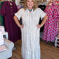 Cabana Crush Plus-Size Cream Striped Midi Dress