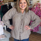 Café Stripe Curvy Mocha Striped Top