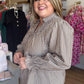 Café Stripe Curvy Mocha Striped Top