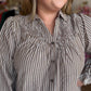 Café Stripe Curvy Mocha Striped Top