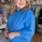 Call Me Casual Curvy Blue Drop Shoulder Top
