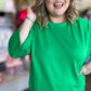 Call Me Casual Curvy Green Drop Shoulder Top
