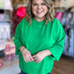 Call Me Casual Curvy Green Drop Shoulder Top
