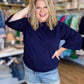 Call Me Casual Curvy Navy Drop Shoulder Top