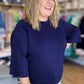 Call Me Casual Curvy Navy Drop Shoulder Top