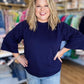 Call Me Casual Curvy Navy Drop Shoulder Top