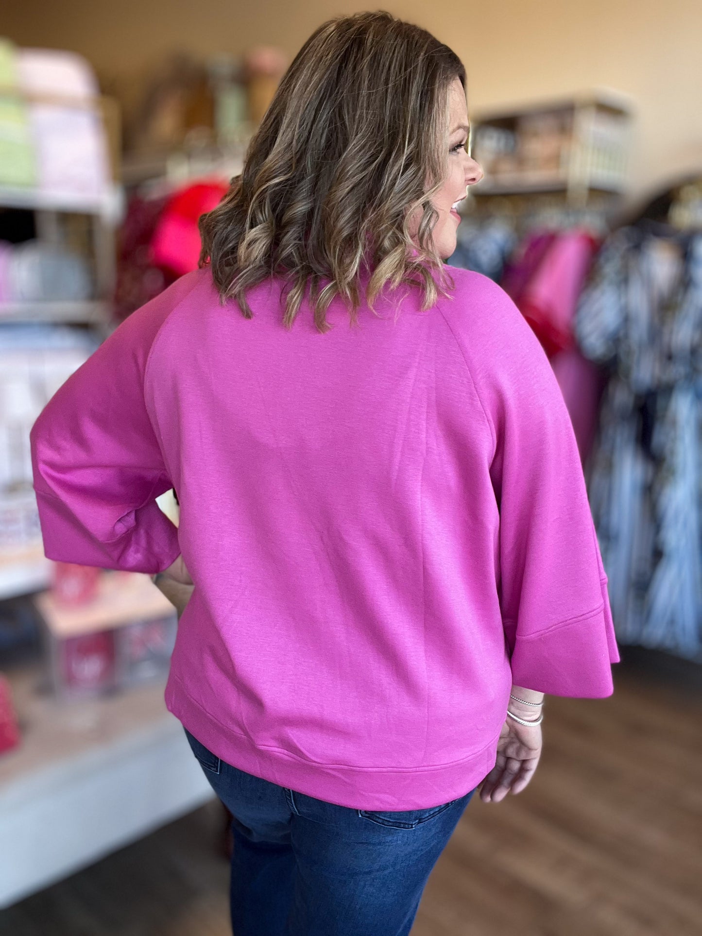 Call Me Casual Curvy Pink Drop Shoulder Top