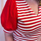Call the Shots Curvy Red & White Stripe Top