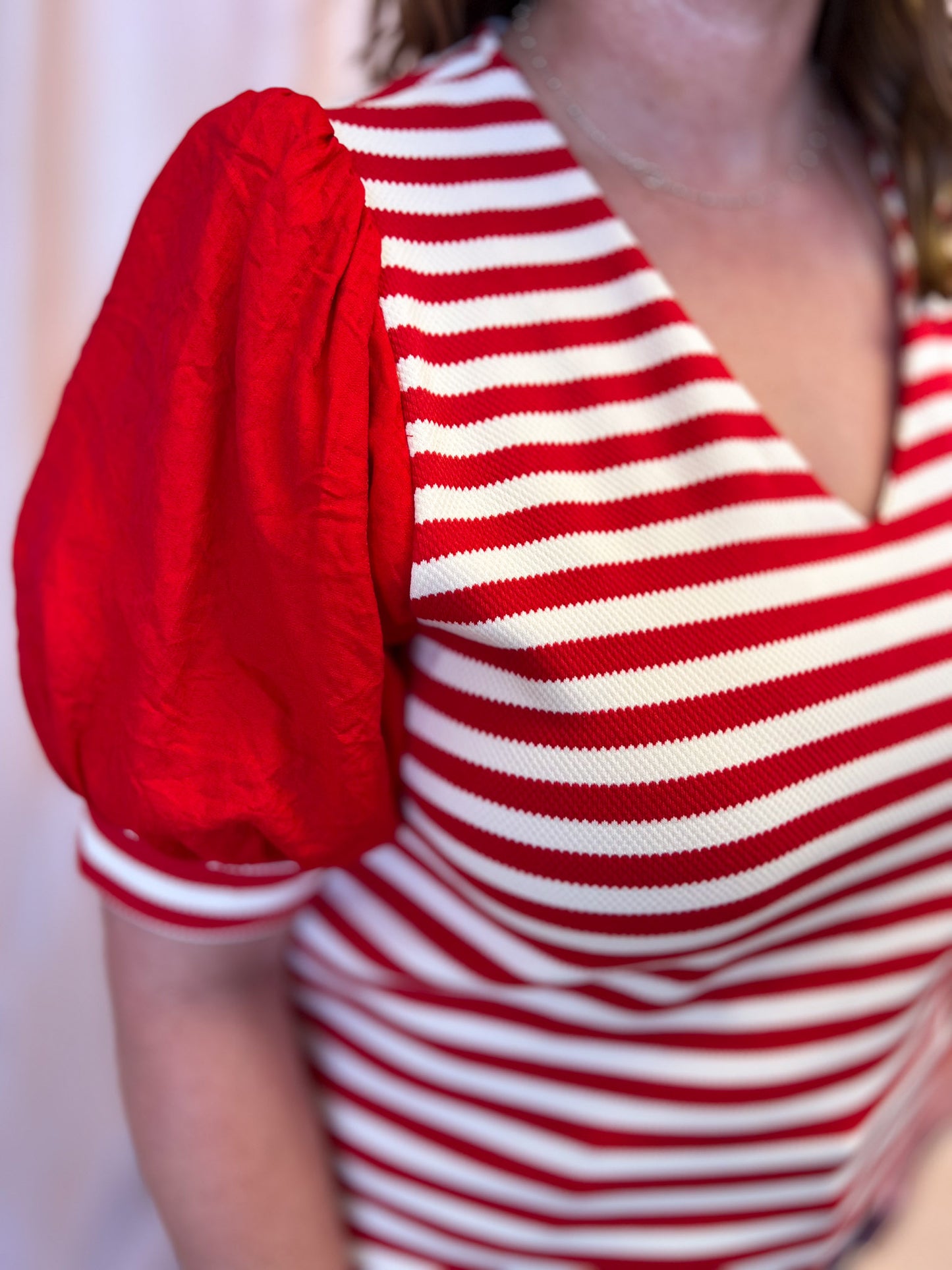 Call the Shots Curvy Red & White Stripe Top