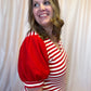 Call the Shots Curvy Red & White Stripe Top