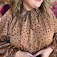 Cappuccino Kiss Curvy Polka Dot Top