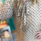 Champagne Wishes Polka Dot Tie Neck Blouse