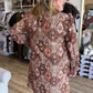 Charming Streets of Chelsea Curvy Brown Floral Smocked Mini Dress