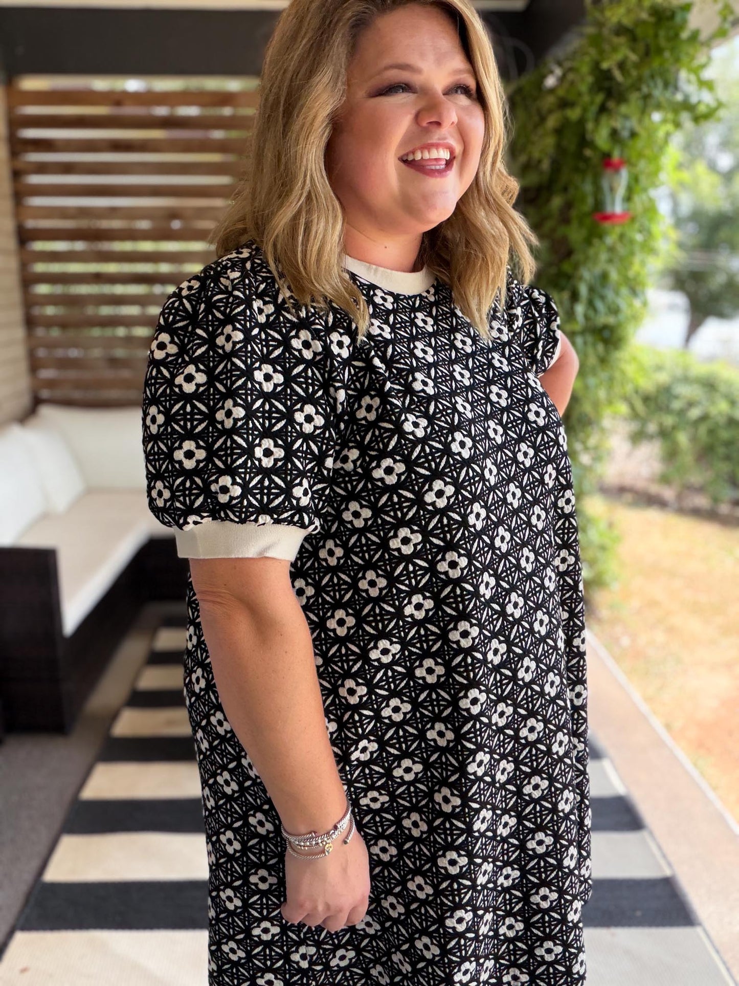 Chasing Cozy Curvy Crew Neck Floral Dress