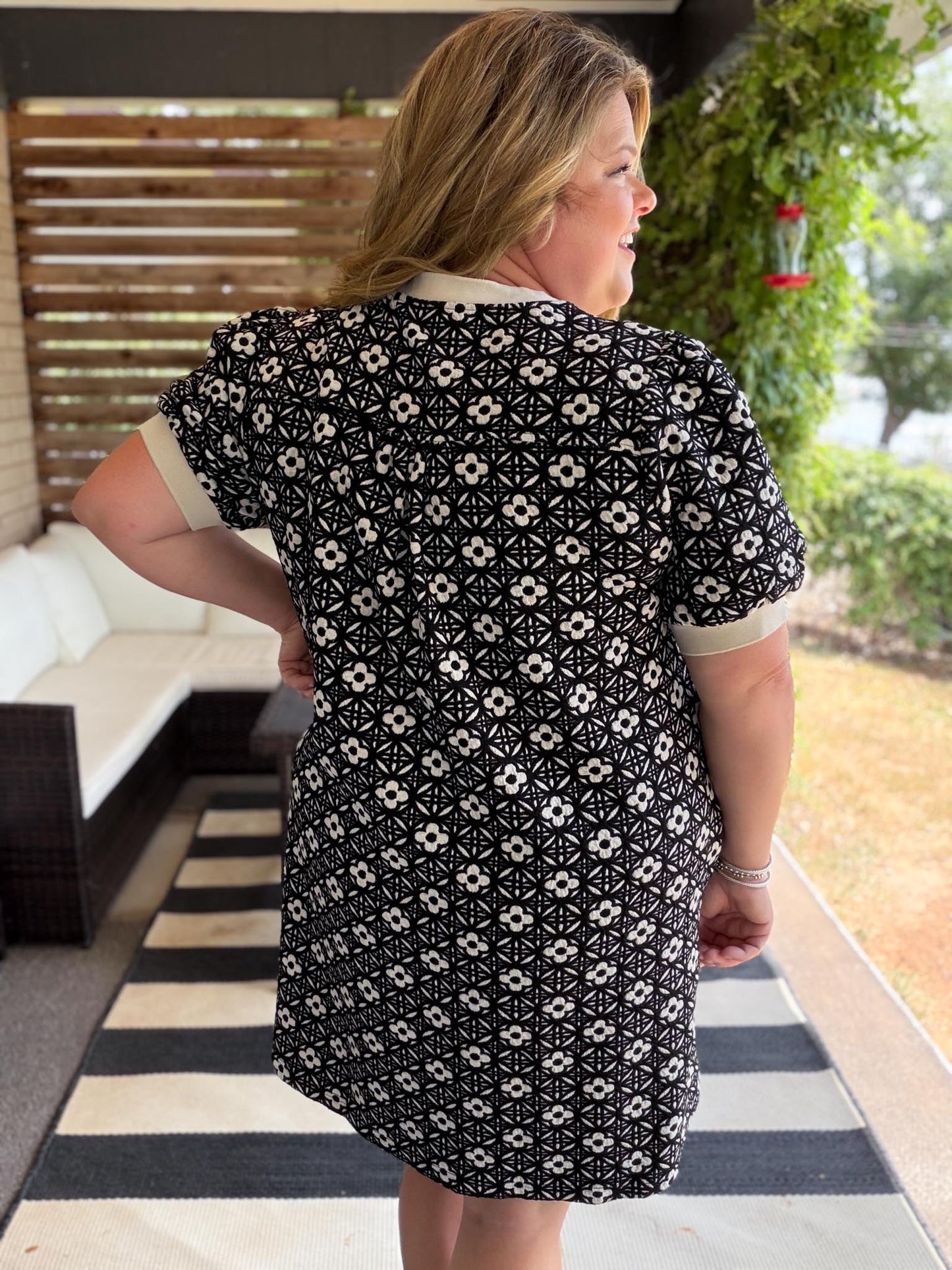 Chasing Cozy Curvy Crew Neck Floral Dress