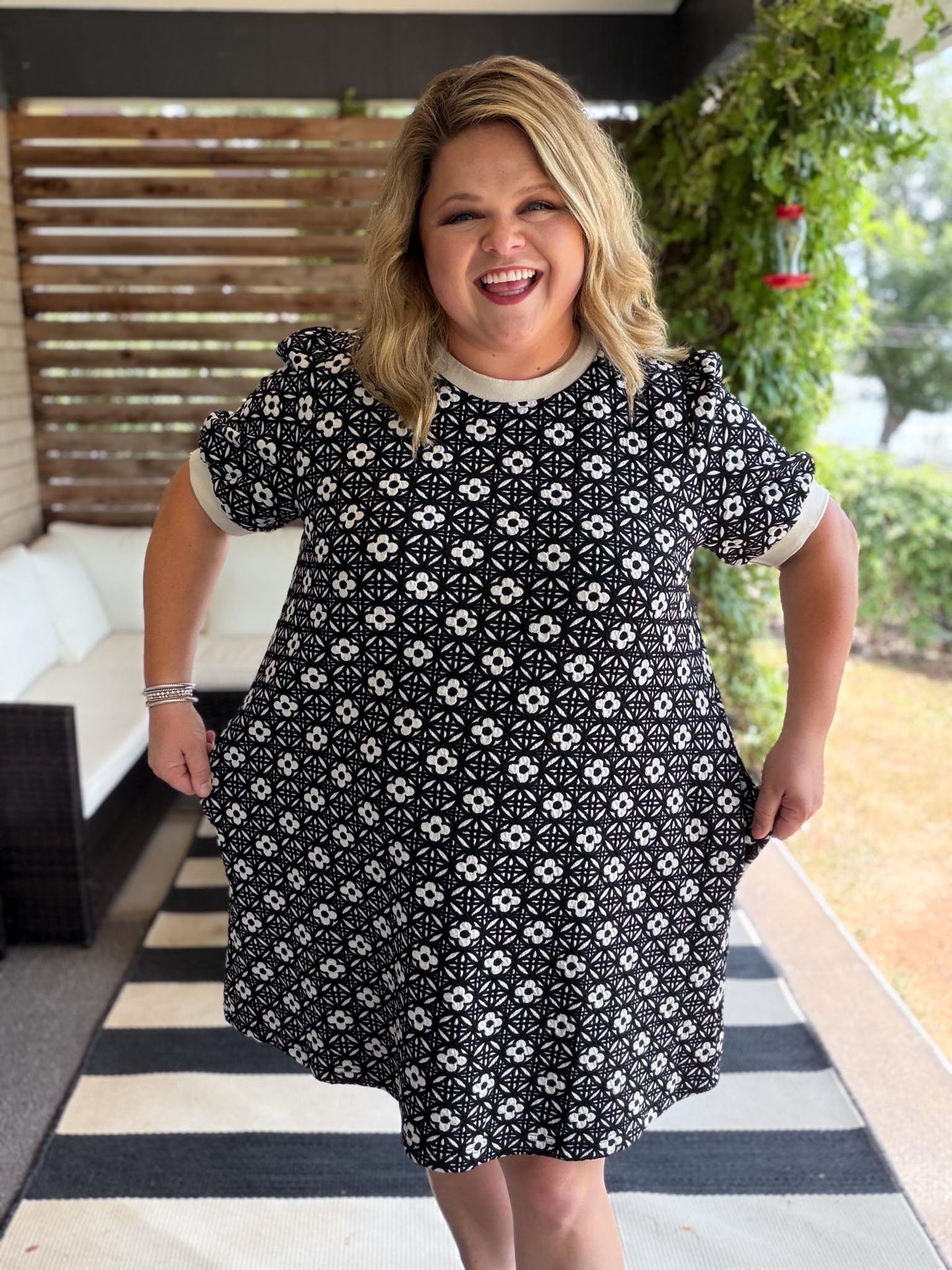 Chasing Cozy Curvy Crew Neck Floral Dress