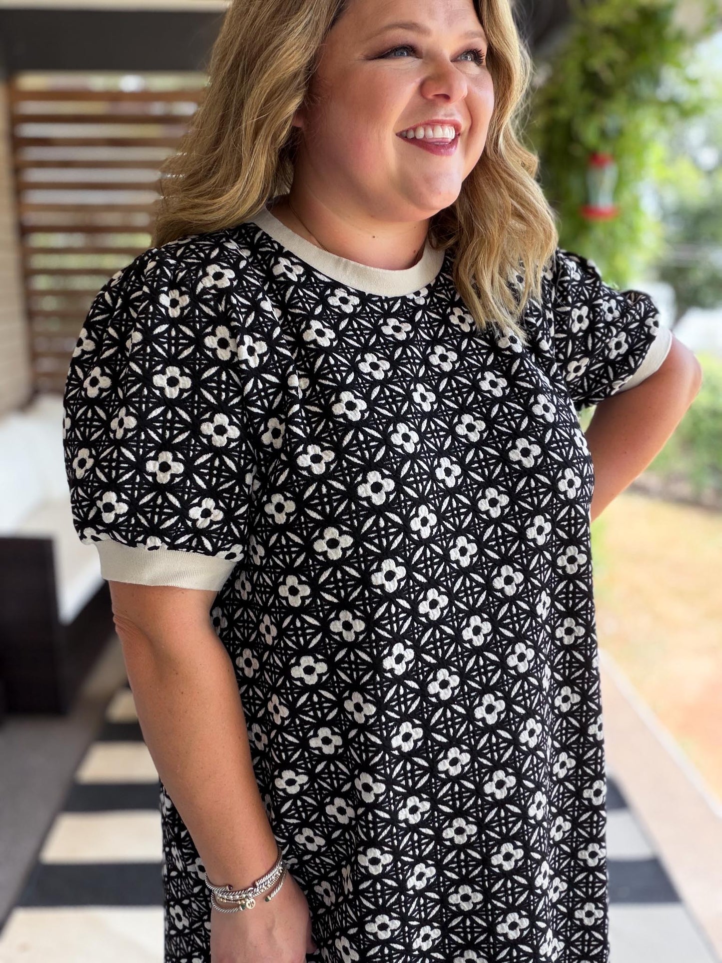 Chasing Cozy Curvy Crew Neck Floral Dress