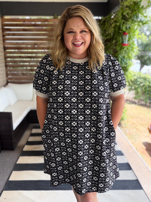 Chasing Cozy Curvy Crew Neck Floral Dress