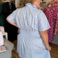 Chasing Sunshine Plus-Size Blue & White Striped Mini Dress