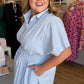 Chasing Sunshine Plus-Size Blue & White Striped Mini Dress