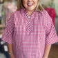 Cherry Pie Curvy Red Gingham Top