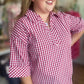 Cherry Pie Curvy Red Gingham Top