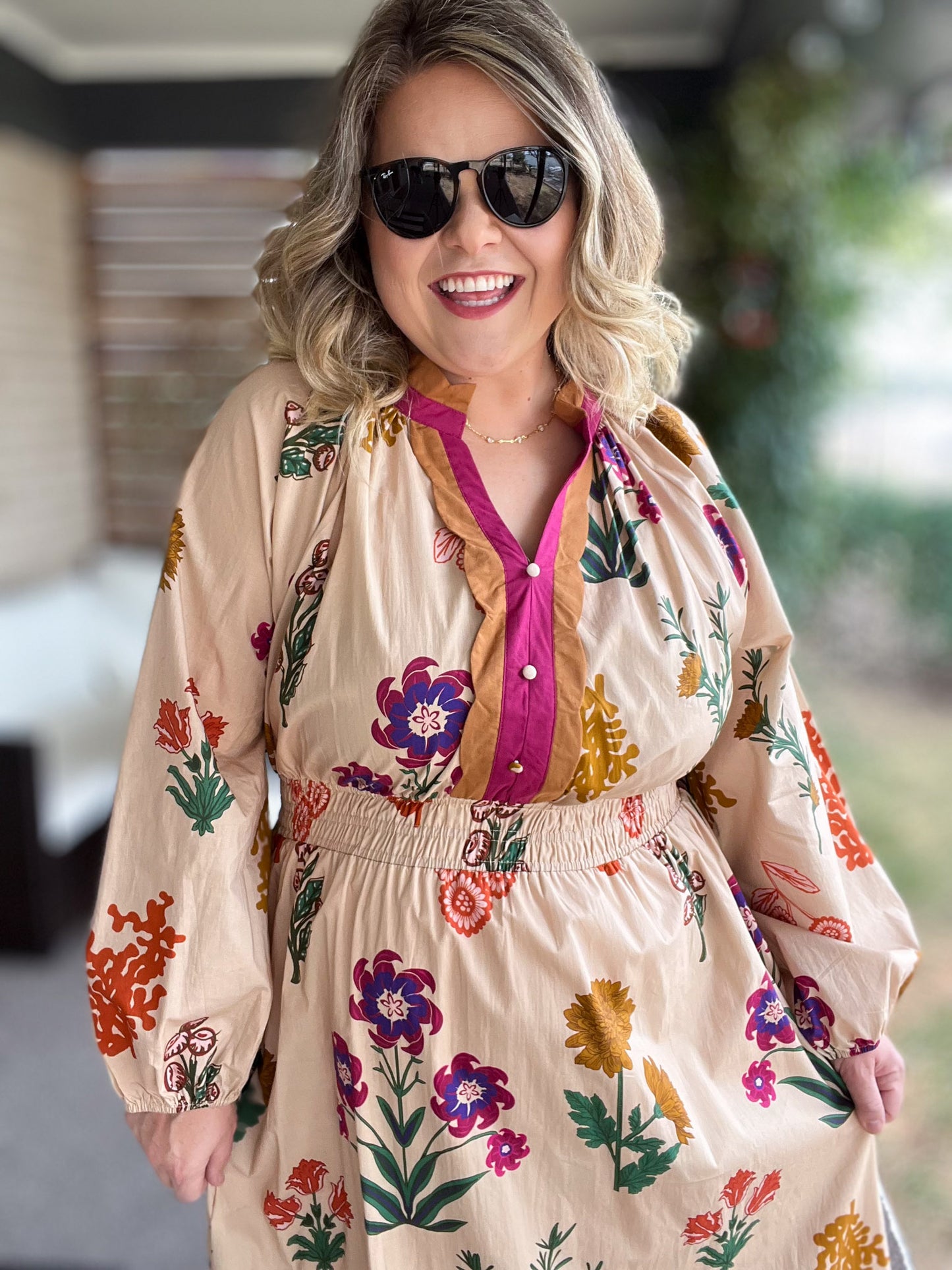 Chic Cellars Curvy Tax Mix Floral Midi Dress