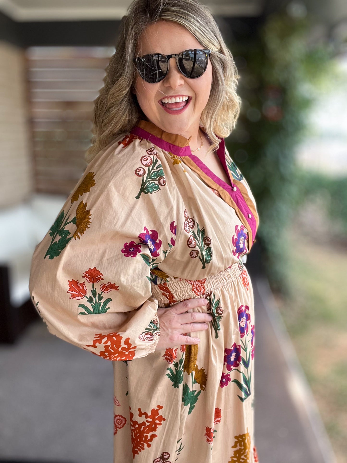 Chic Cellars Curvy Tax Mix Floral Midi Dress