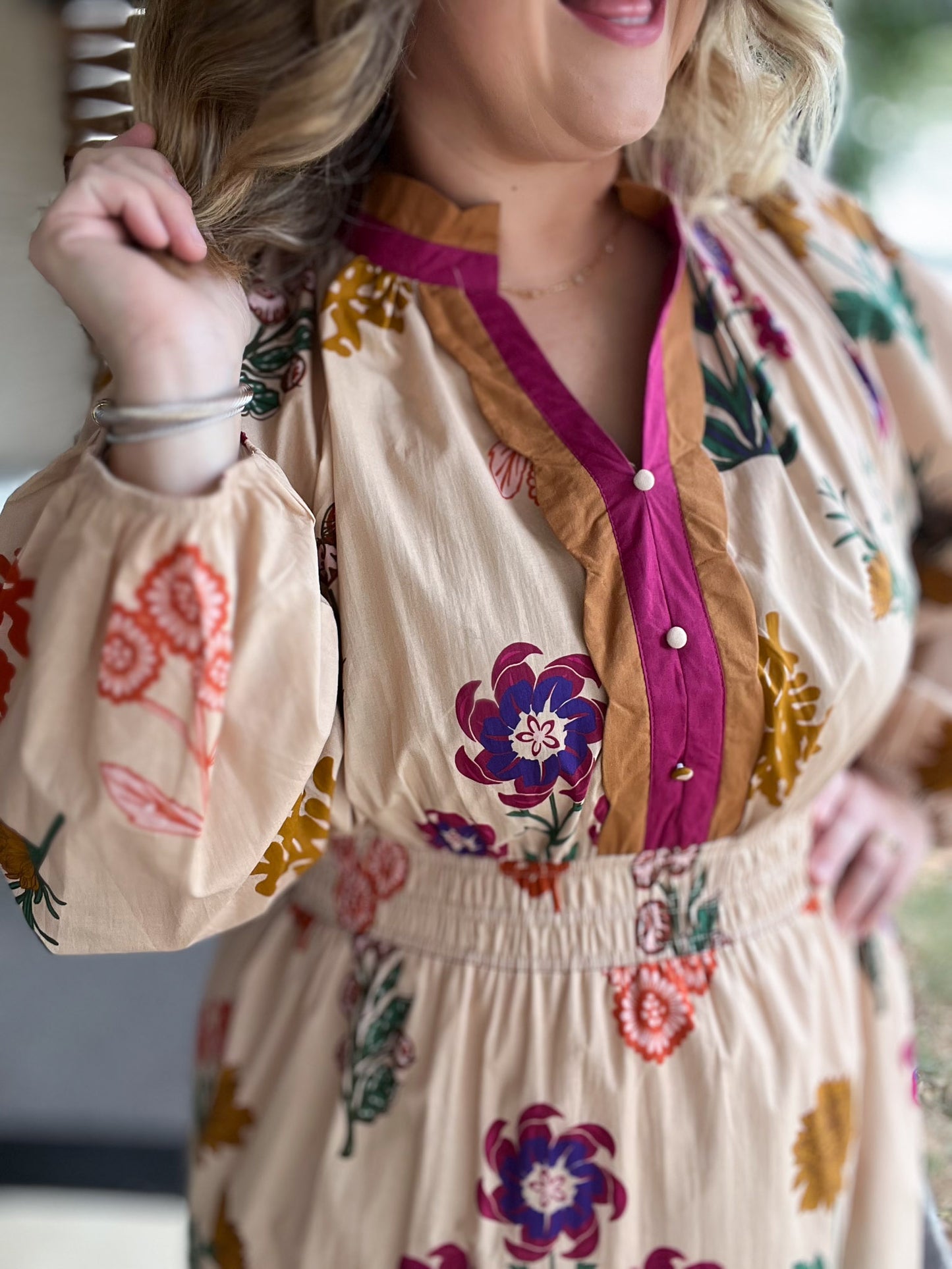 Chic Cellars Curvy Tax Mix Floral Midi Dress