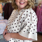 Chic Spots Curvy Ecru Polka Dot Sweater