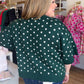 Chic Spots Curvy Green Polka Dot Sweater