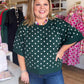 Chic Spots Curvy Green Polka Dot Sweater