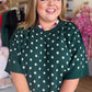 Chic Spots Curvy Green Polka Dot Sweater