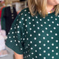 Chic Spots Curvy Green Polka Dot Sweater