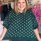 Chic Spots Curvy Green Polka Dot Sweater