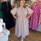 Cinnamon Skies Curvy Brown Gingham Midi Dress