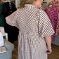 Cinnamon Skies Curvy Brown Gingham Midi Dress