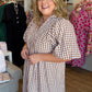 Cinnamon Skies Curvy Brown Gingham Midi Dress
