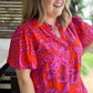 Citrus Crush Plus-Size Floral Pleated Top