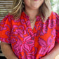 Citrus Crush Plus-Size Floral Pleated Top