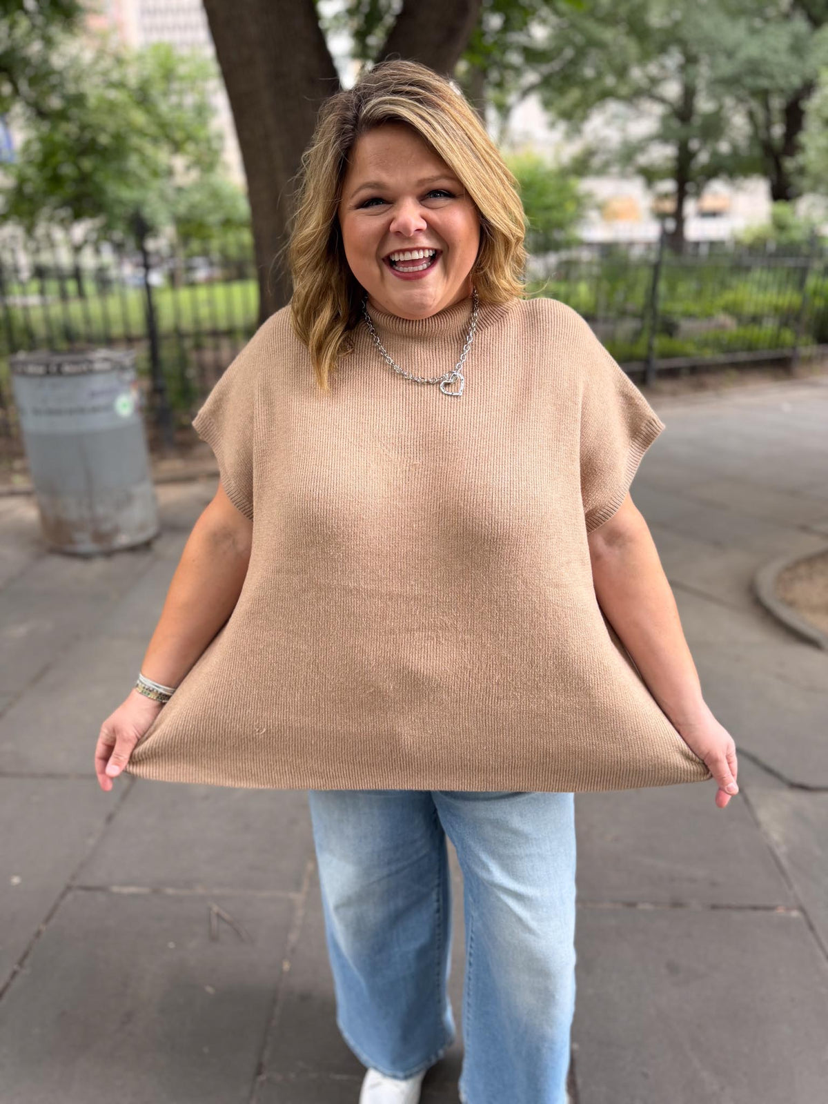 City Chic Curvy Latte Sweater Top