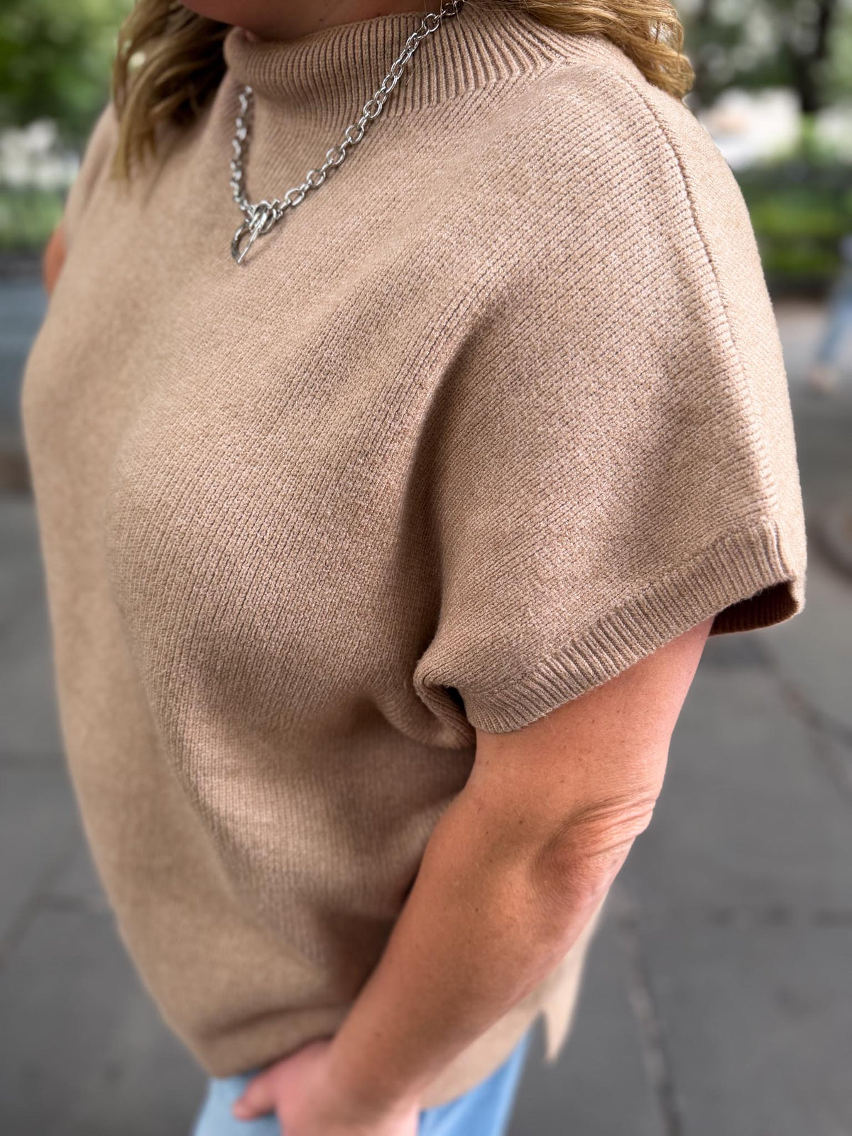 City Chic Curvy Latte Sweater Top