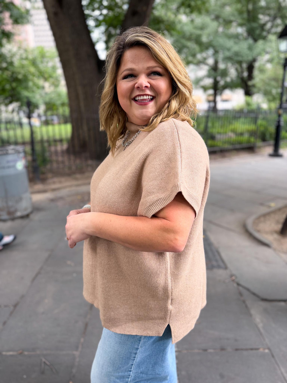 City Chic Curvy Latte Sweater Top