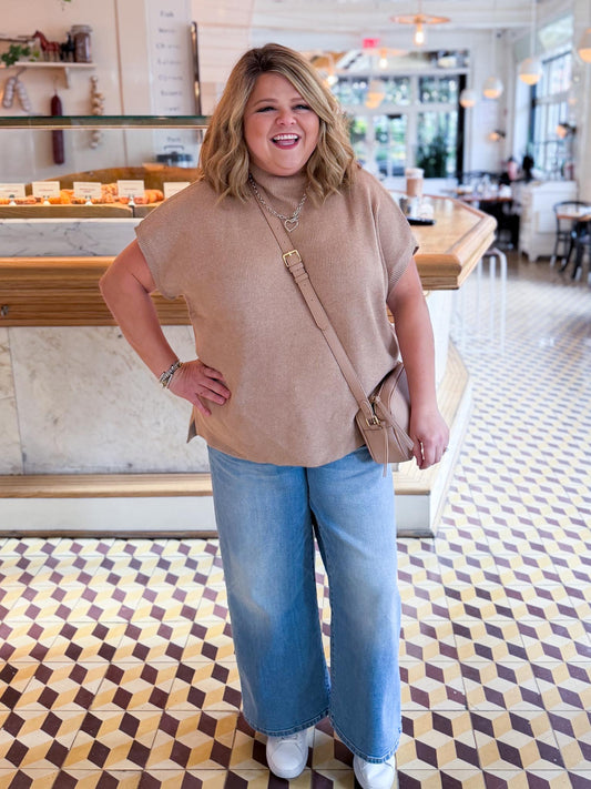 City Chic Curvy Latte Sweater Top