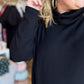 Classic Americano Curvy Black Turtleneck Knit Top