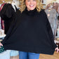 Classic Americano Curvy Black Turtleneck Knit Top