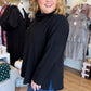 Classic Americano Curvy Black Turtleneck Knit Top